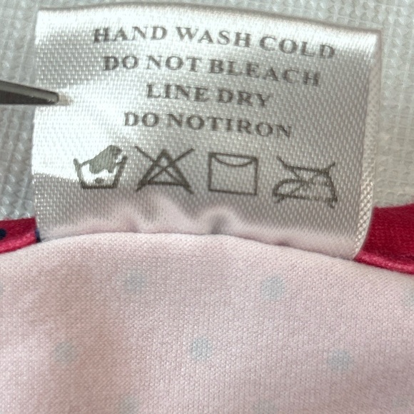 Girls Pink Polka Dot Long Sleeve Dress Ruffle Hem & Navy Ruffle Front Size L - Picture 5 of 5